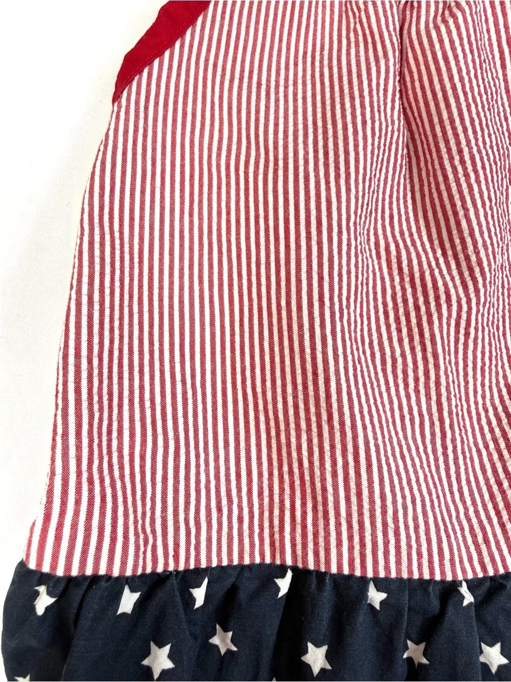 GYMBOREE Girls Americana Stars Stripes Seersucker Halter Dress 12 Patriotic USA